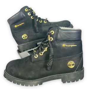 Timberland x Champion 6 in Waterproof Nubuck Suede Boots A1UD4 Youth 7 Women's 9
